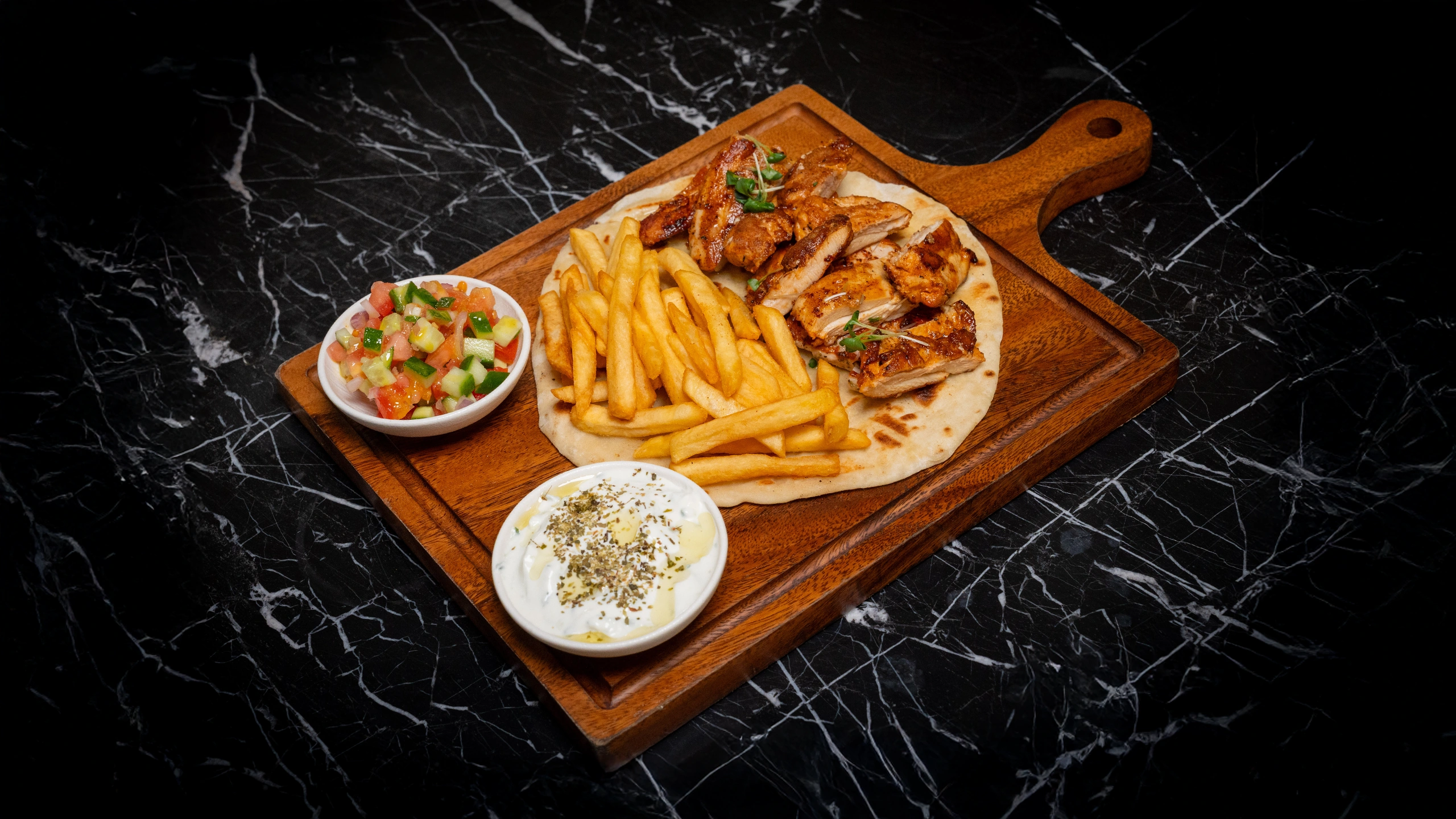 Chiken Gyros, Tzatziki & Hand-Cut Fries